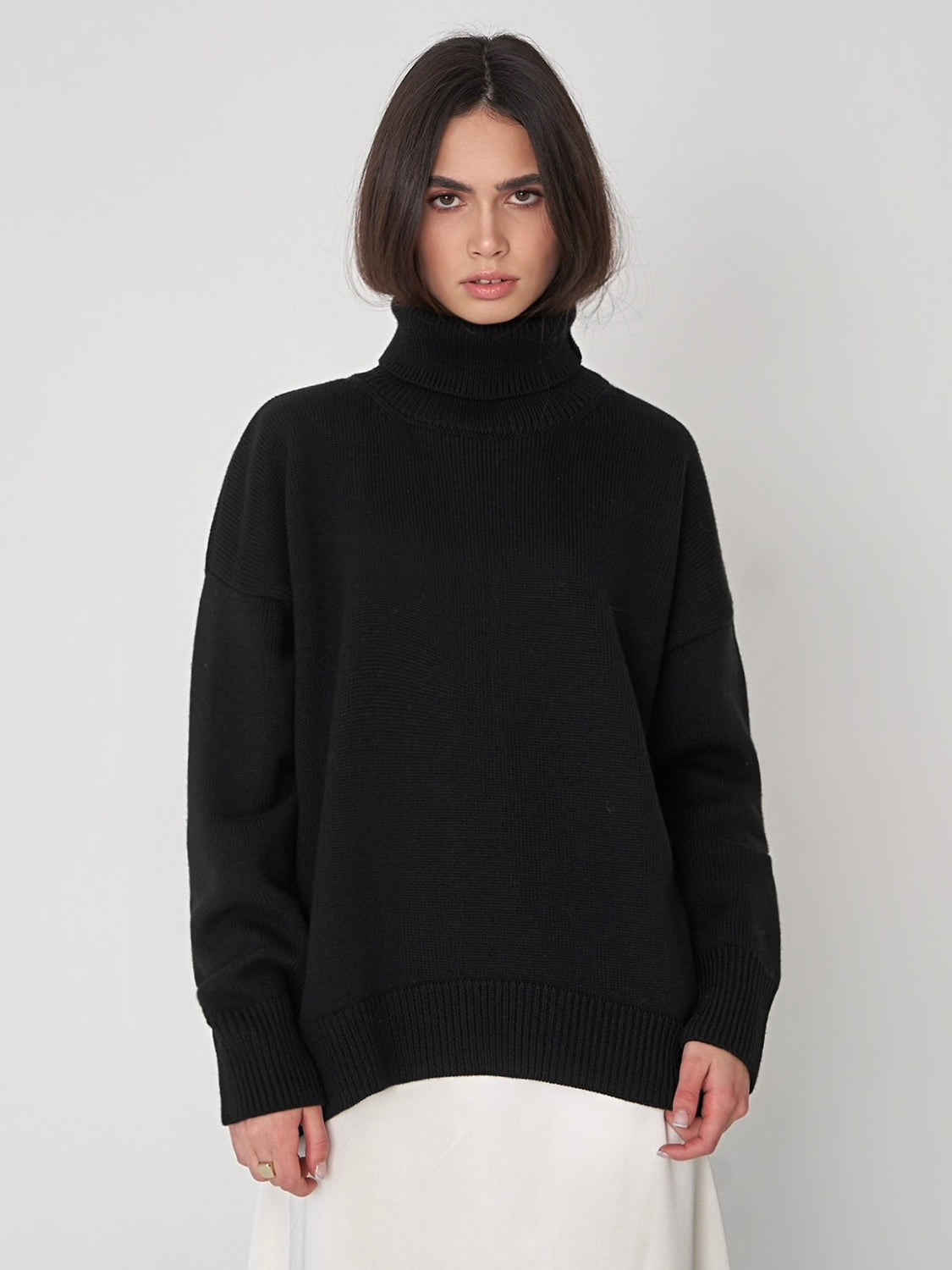 Turtleneck Long Sleeve Sweater-Angel Casuals