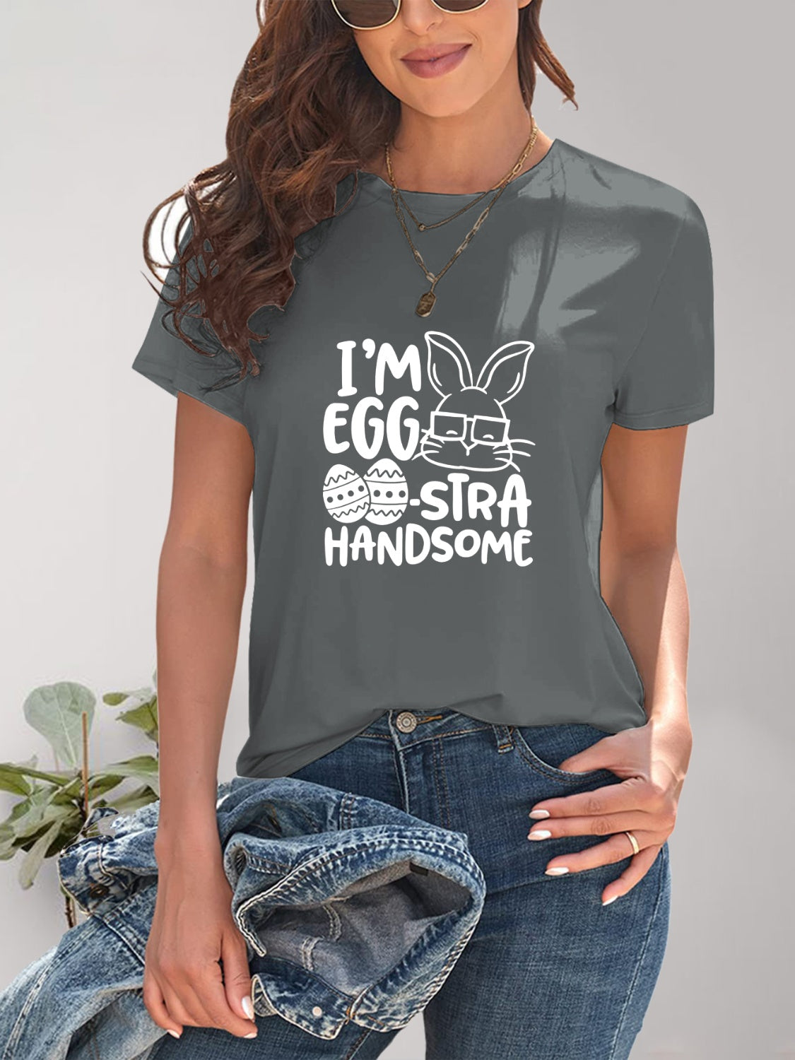 Graphic Round Neck Short Sleeve T-Shirt-Angel Casuals