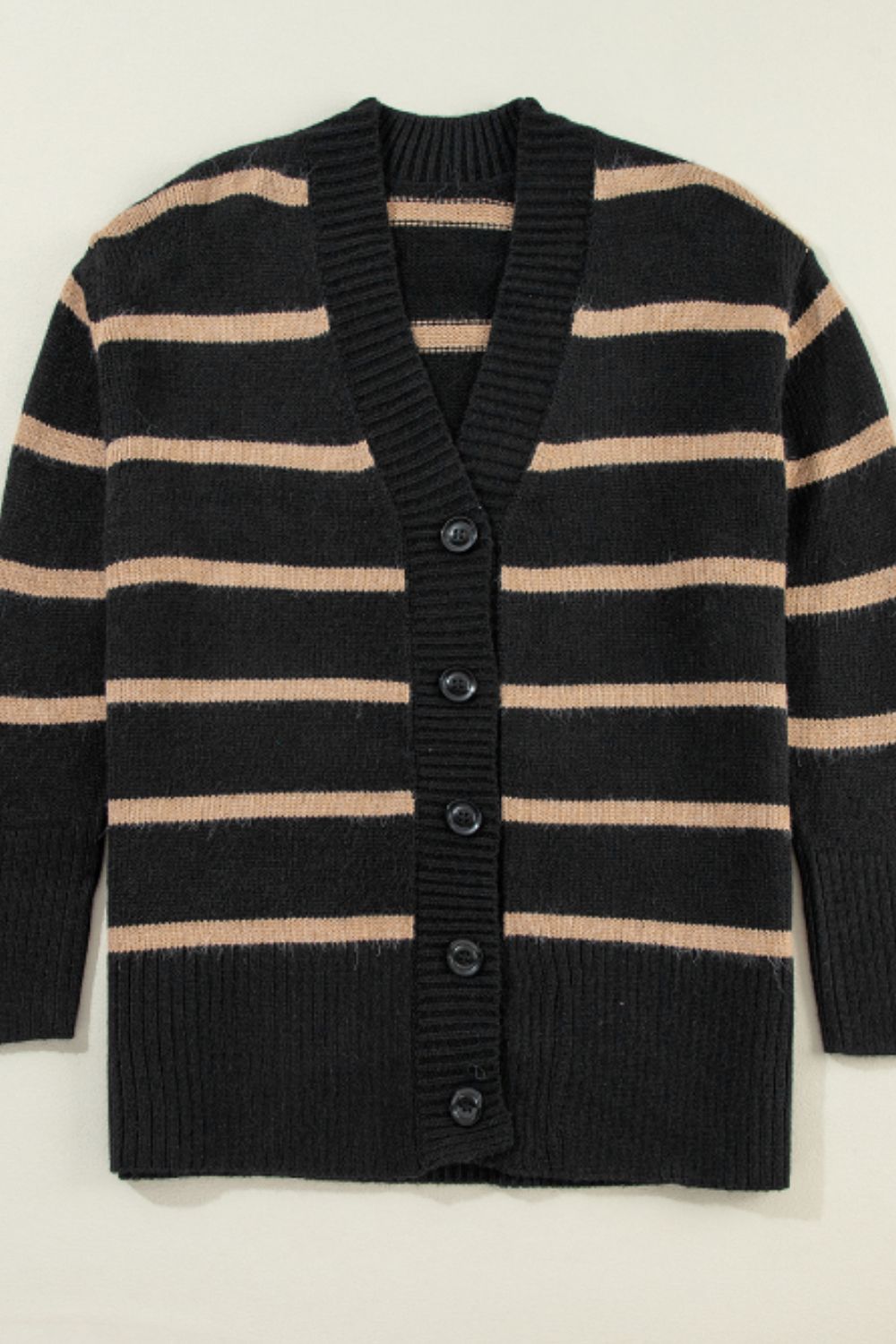Striped Button Down Long Sleeve Cardigan-Angel Casuals