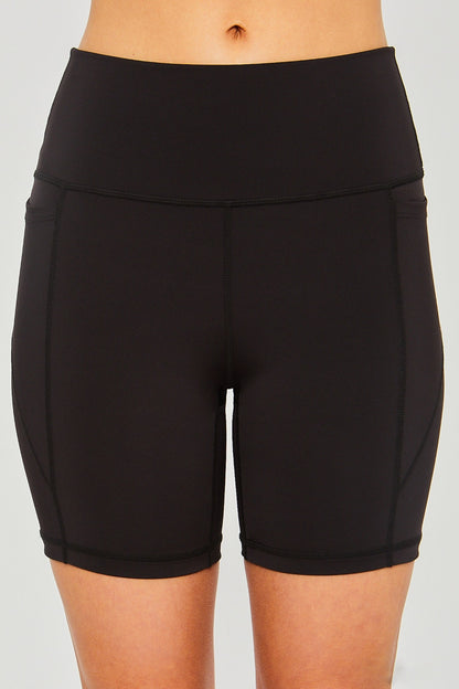 Love Tree High Waist Seam Detail Active Shorts-Angel Casuals