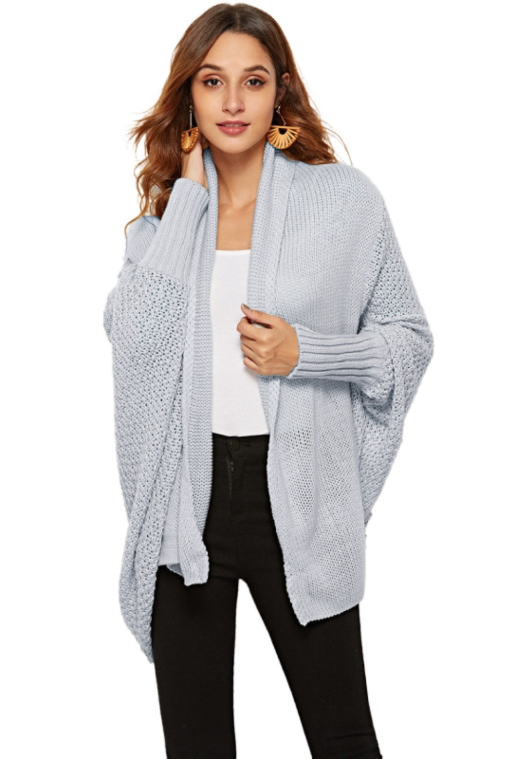 Angel Wings Open Front Batwing Sleeve Cardigan-Angel Casuals