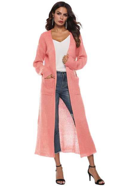 Long Sleeve Open Front Buttoned Cardigan-Angel Casuals