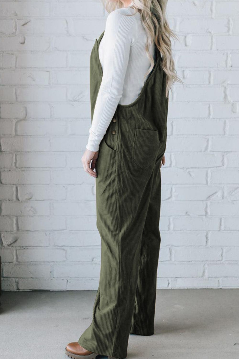 Square Neck Wide Strap Overalls-Angel Casuals
