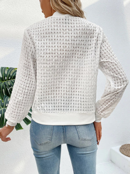 Zip Up Long Sleeve Jacket-Angel Casuals