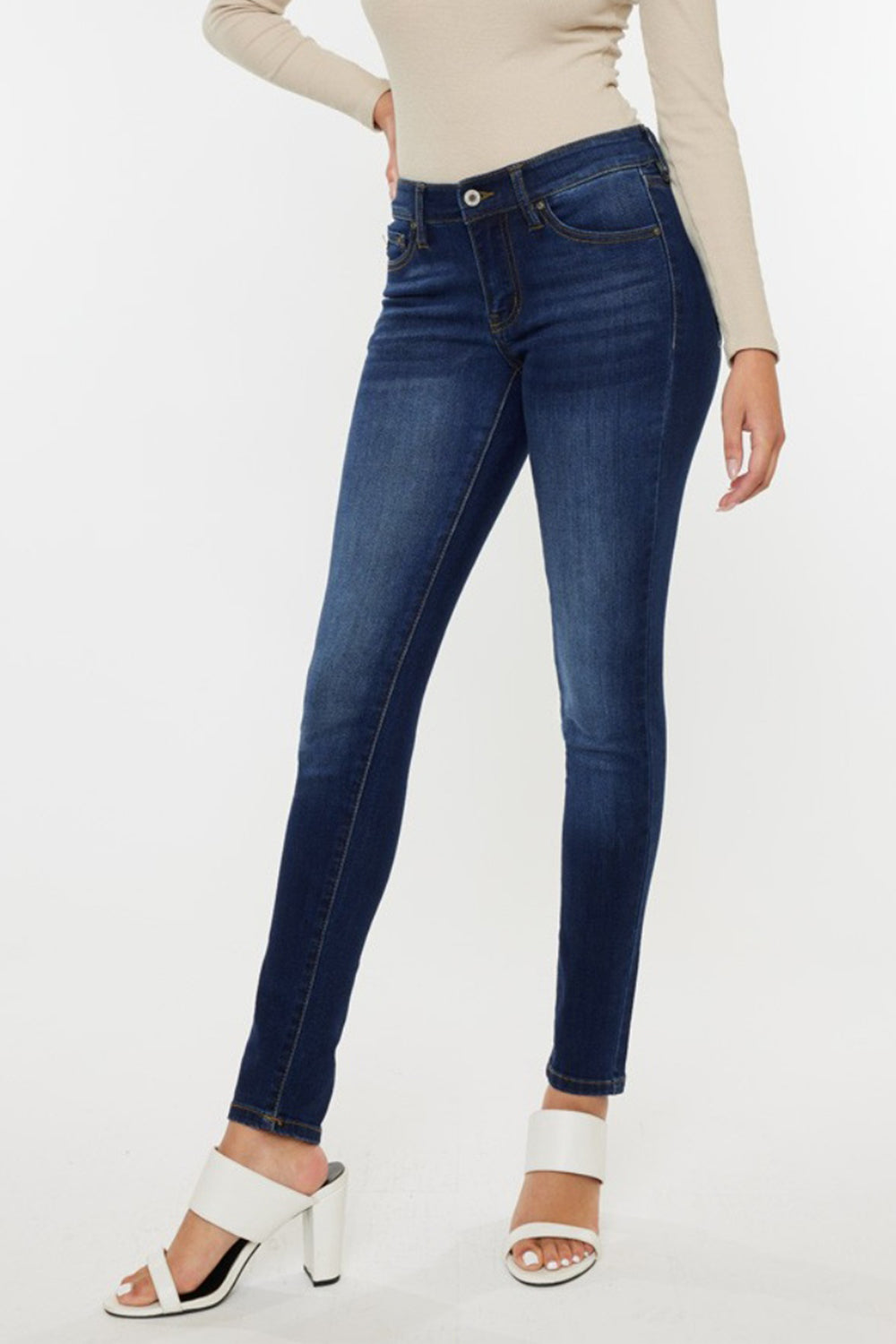 Kancan Mid Rise Gradient Skinny Jeans-Angel Casuals