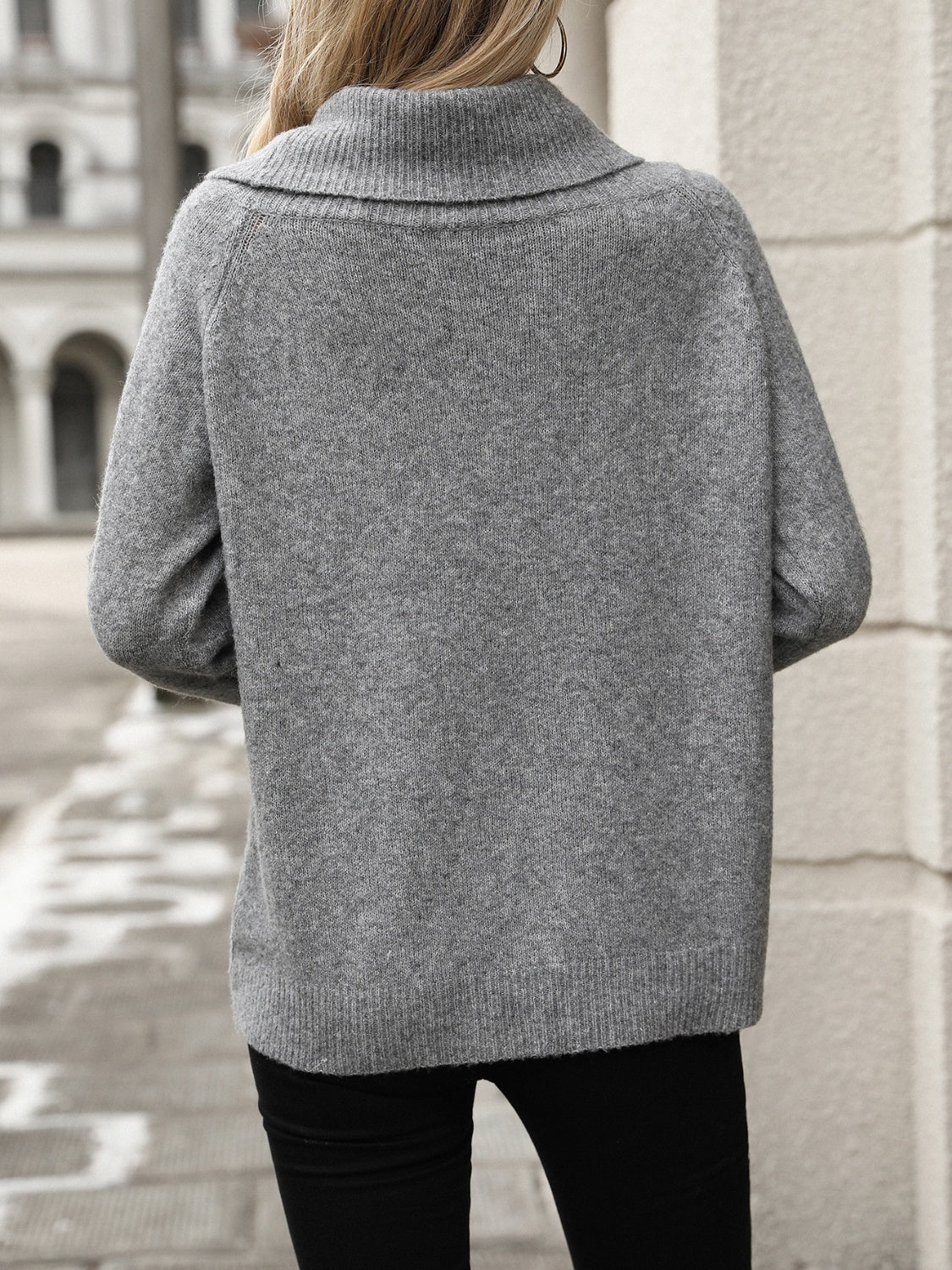 Turtleneck Long Sleeve Sweater-Angel Casuals