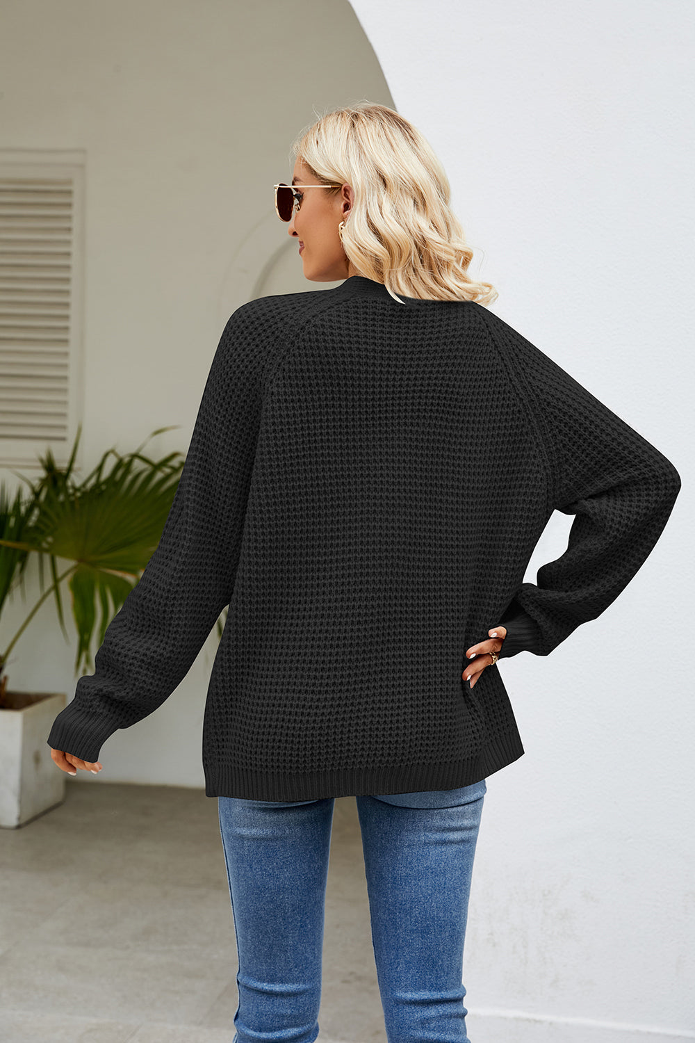 Open Front Long Sleeve Cardigan with Pockets-Angel Casuals