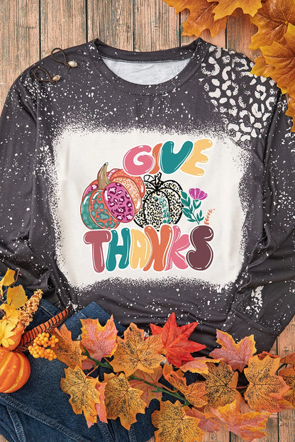Pumpkin Graphic Round Neck Long Sleeve T-Shirt-Angel Casuals