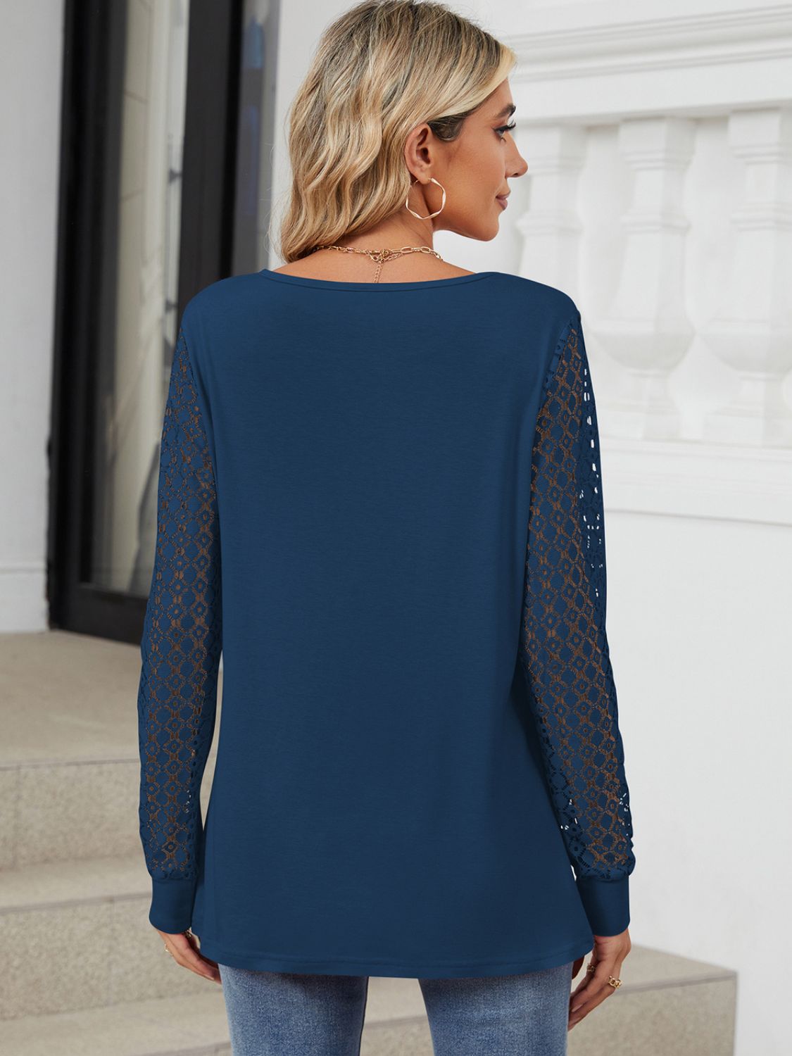 Cutout Round Neck Long Sleeve T-Shirt-Angel Casuals