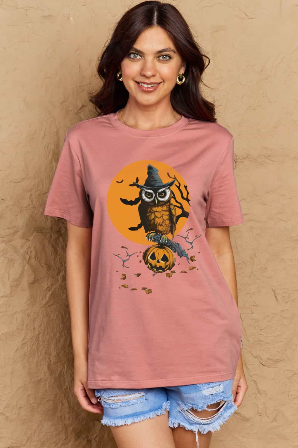 Simply Love Full Size Holloween Theme Graphic Cotton T-Shirt-Angel Casuals