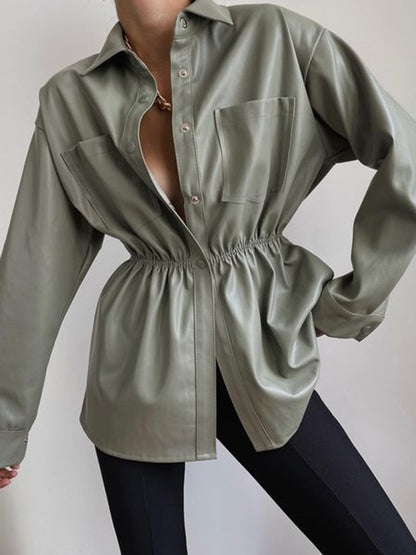 Snap Down Collared Jacket-Angel Casuals