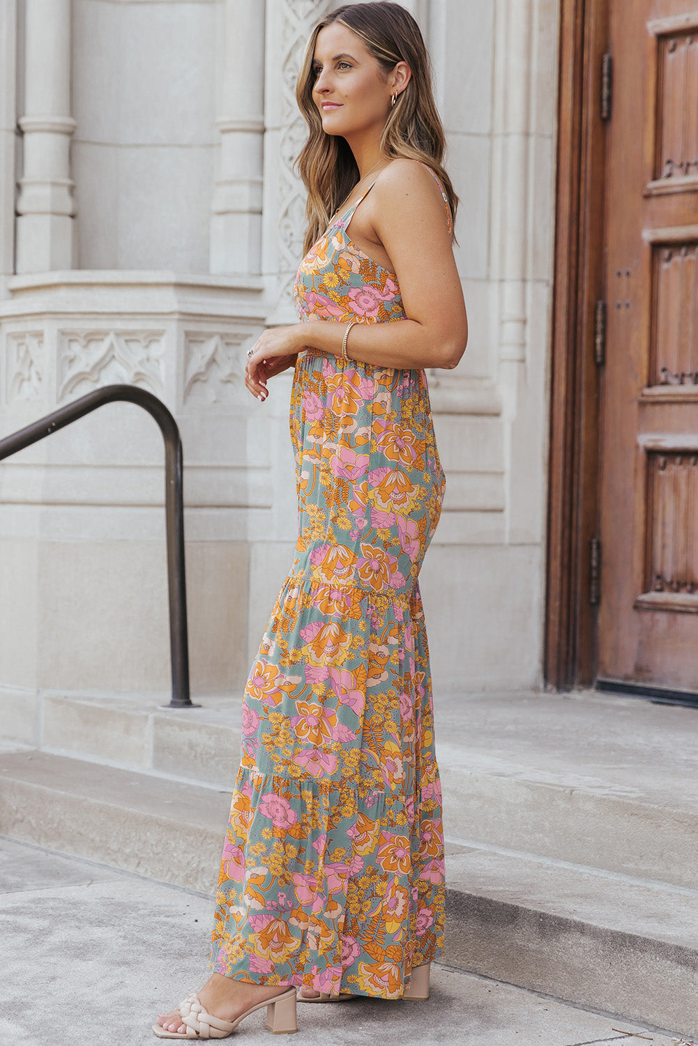 Floral Spaghetti Strap Wide Leg Jumpsuit-Angel Casuals