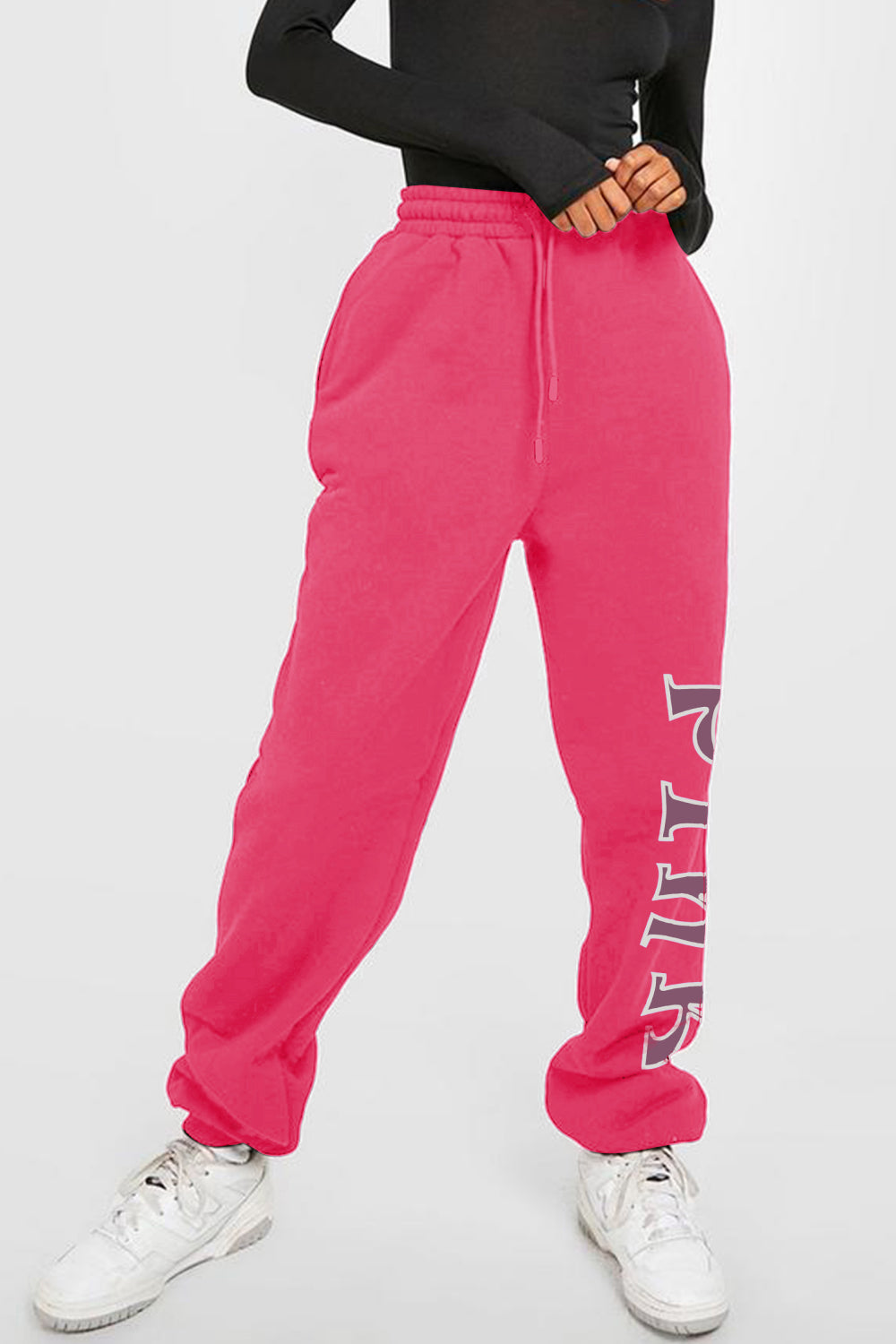 Simply Love Full Size PINK Graphic Sweatpants-Angel Casuals