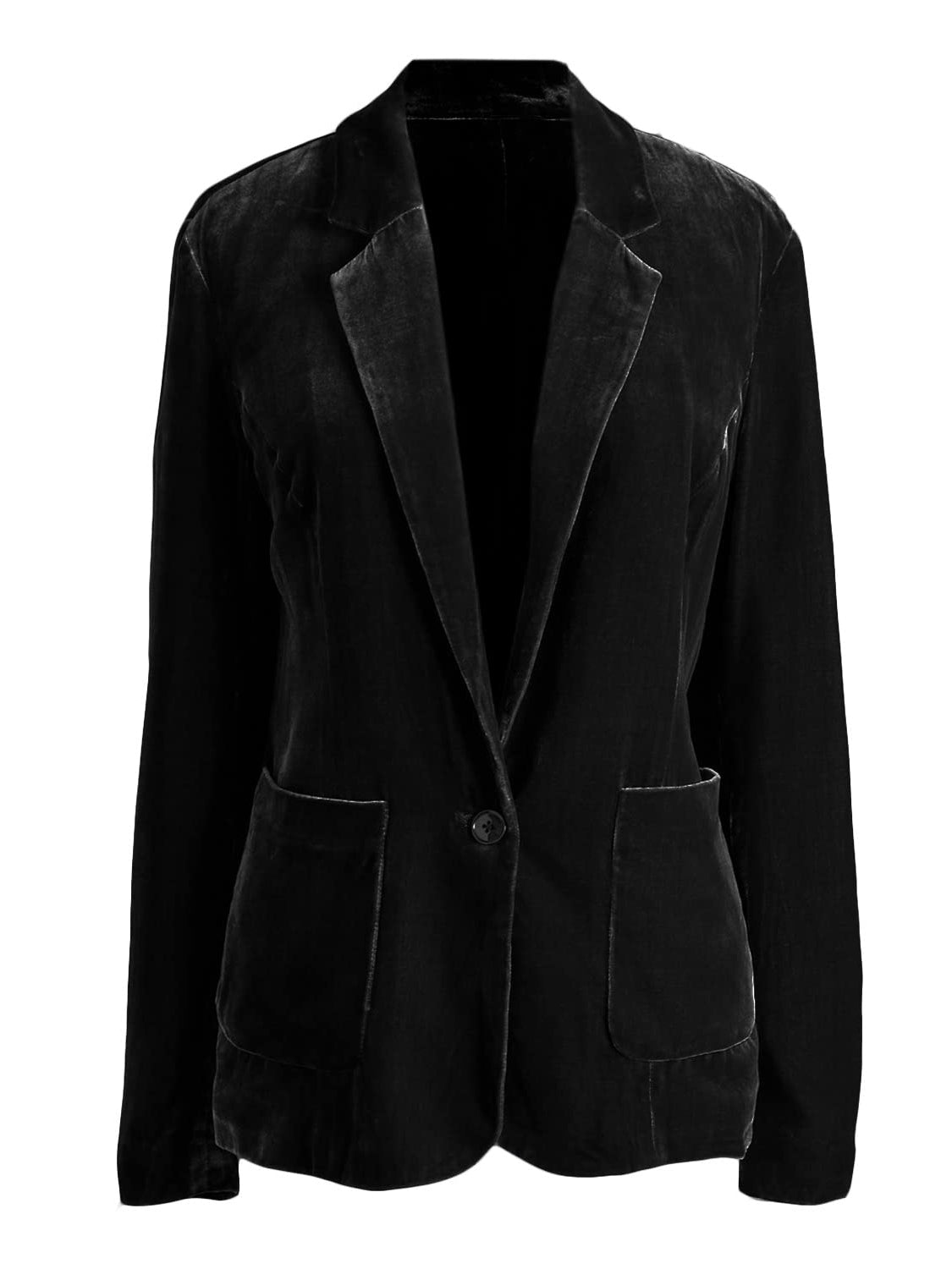 Pocketed Button Up Lapel Collar Blazer-Angel Casuals
