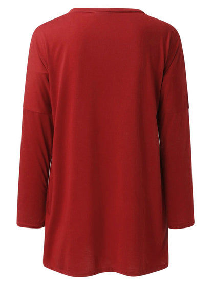 Full Size Round Neck Long Sleeve T-Shirt-Angel Casuals