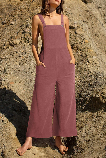 Pocketed Wide Leg Overall-Angel Casuals