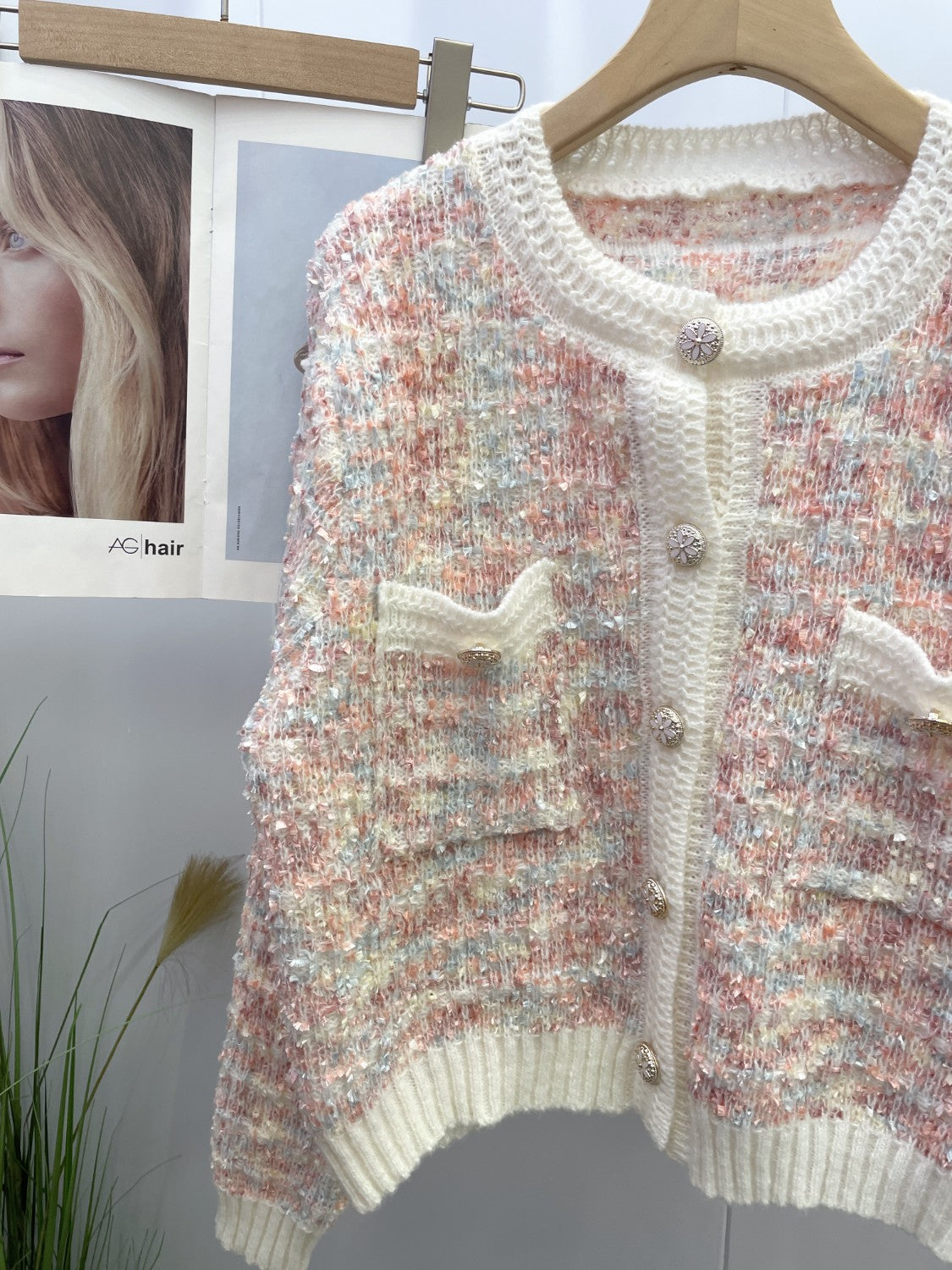 Heathered Button Up Long Sleeve Cardigan-Angel Casuals