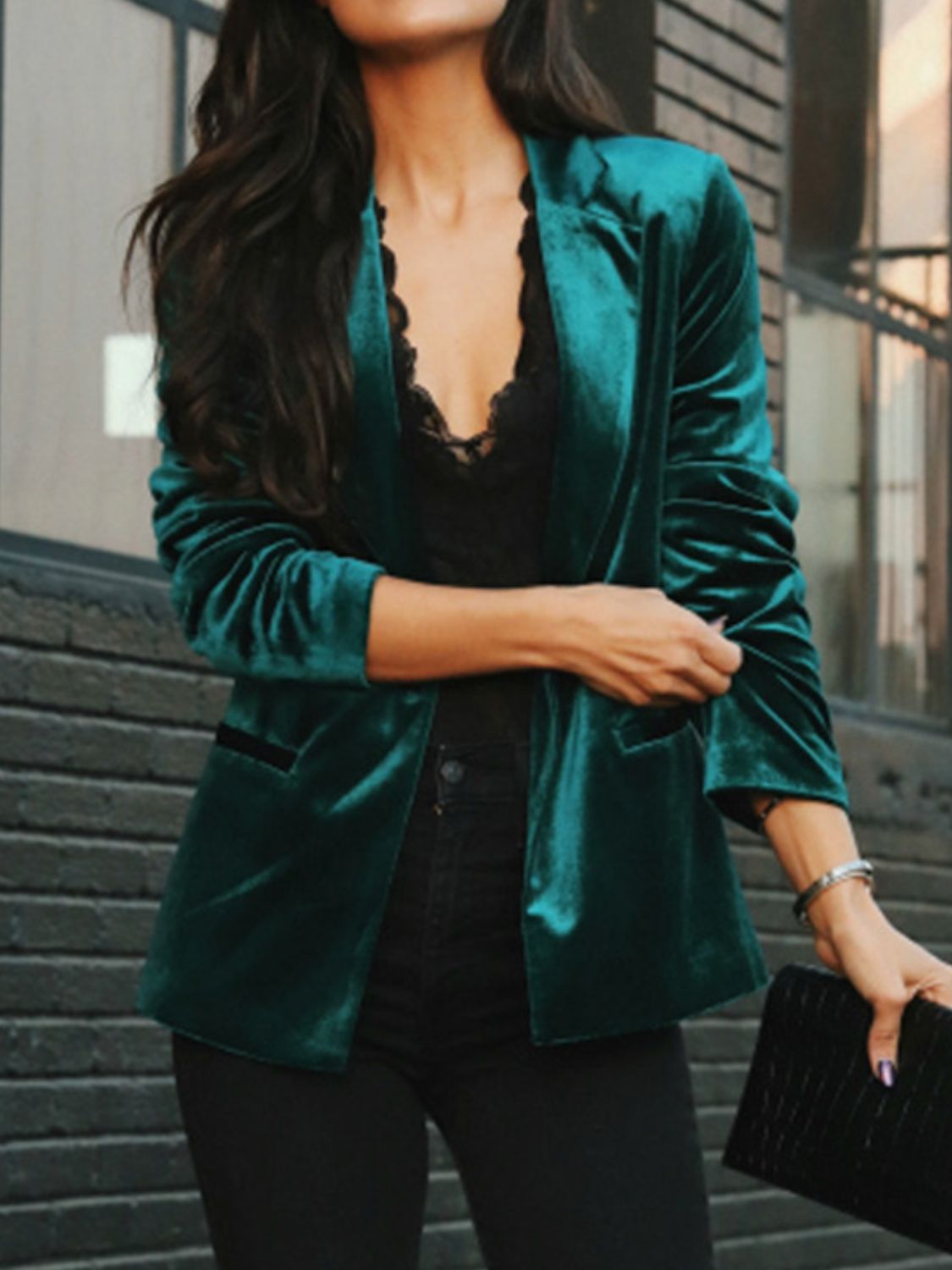 Button Up Lapel Collar Blazer-Angel Casuals