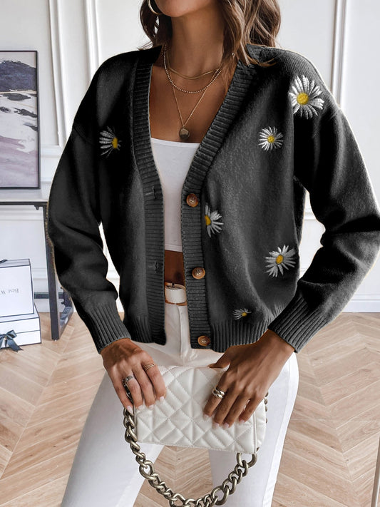 Floral Button Up Cardigan-Angel Casuals