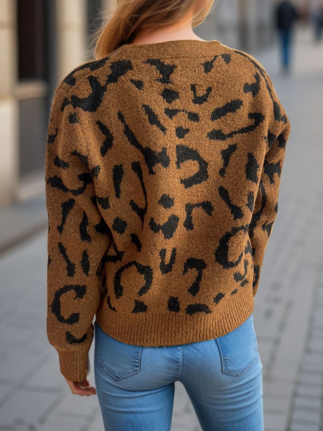 Leopard V-Neck Button Up Cardigan-Angel Casuals