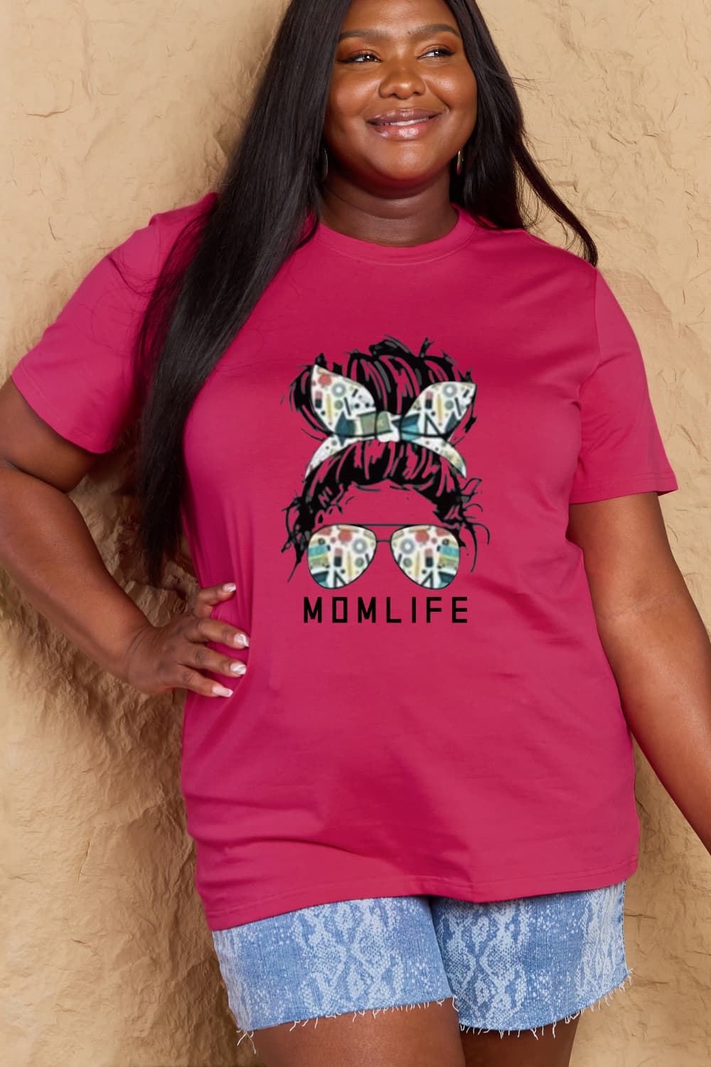 Simply Love Full Size MOM LIFE Graphic Cotton T-Shirt-Angel Casuals