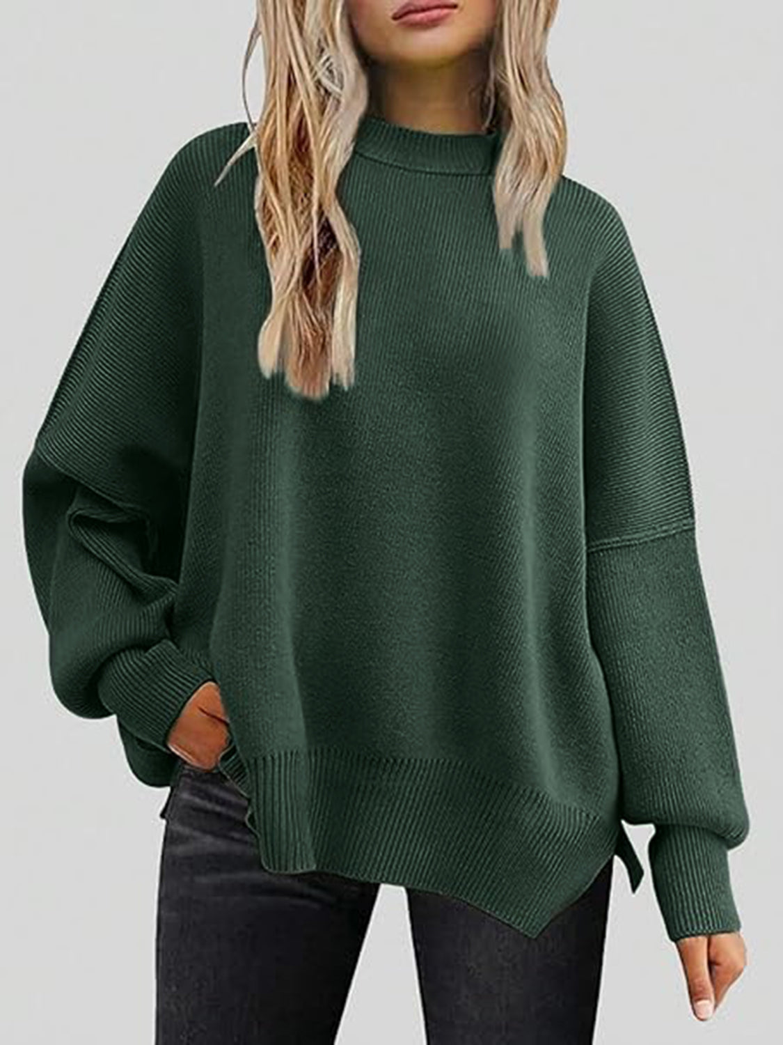 Round Neck Long Sleeve Sweater-Angel Casuals