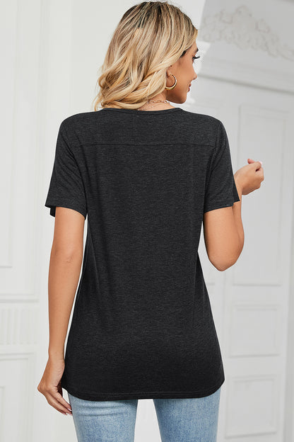 V-Neck Short Sleeve T-Shirt-Angel Casuals