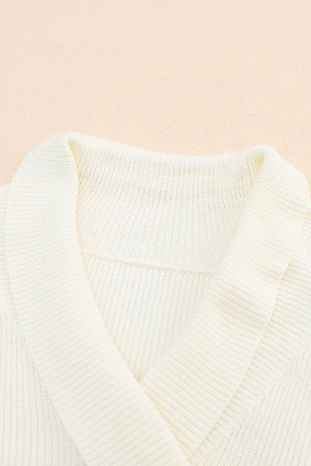 Ribbed Surplice Long Sleeve Sweater-Angel Casuals