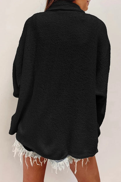 Button Up Long Sleeve Shacket-Angel Casuals