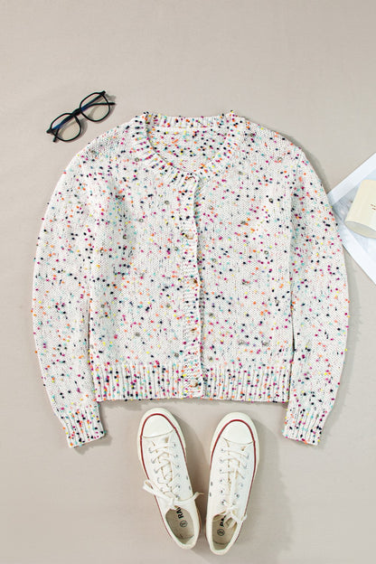 Confetti Button Up Long Sleeve Cardigan-Angel Casuals