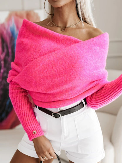 Long Sleeve Cropped Knit Top-Angel Casuals