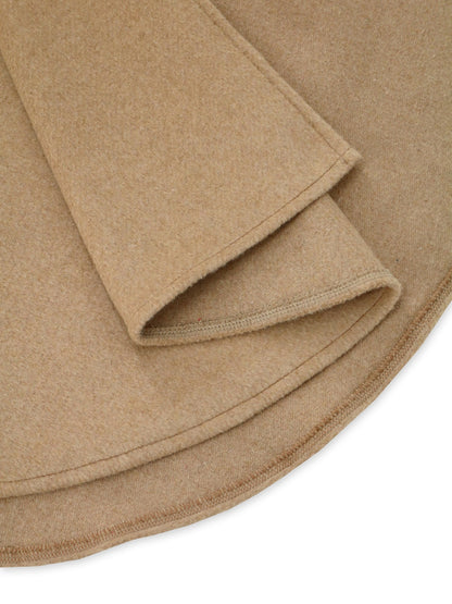 Fuzzy Trim Long Sleeve Poncho-Angel Casuals