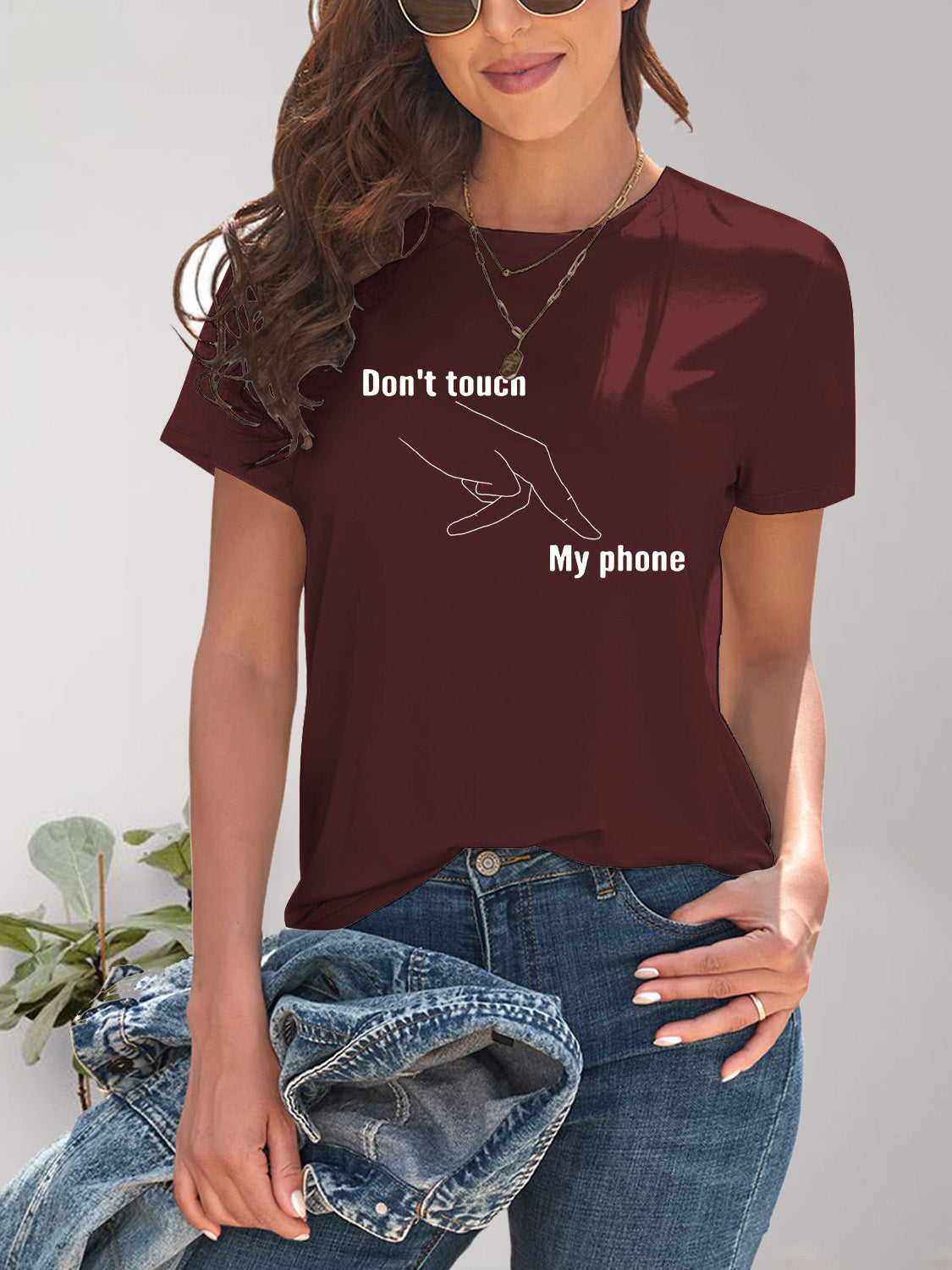 Graphic Round Neck Short Sleeve T-Shirt-Angel Casuals