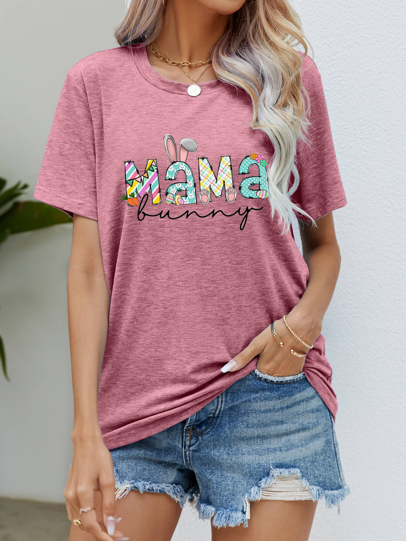 MAMA BUNNY Easter Graphic Tee-Angel Casuals