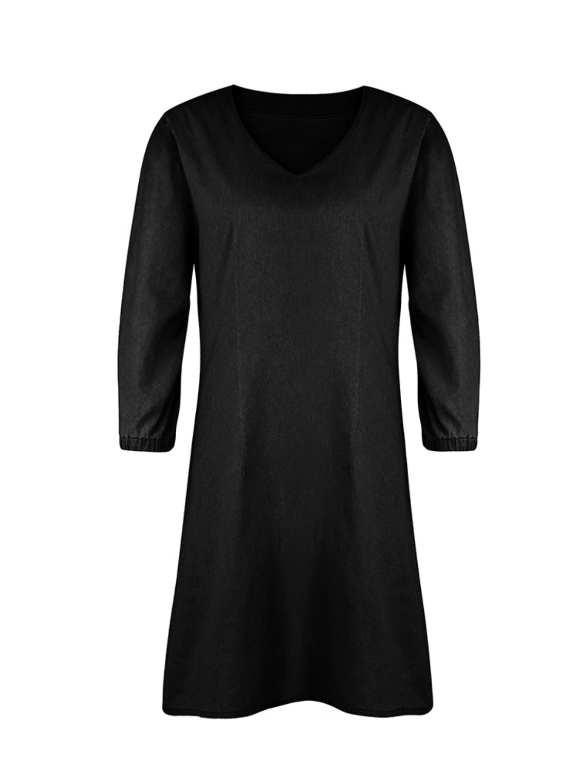 Full Size V-Neck Half Sleeve Dress-Angel Casuals