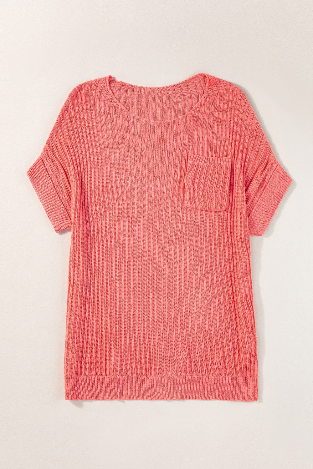 Round Neck Half Sleeve Knit Top-Angel Casuals