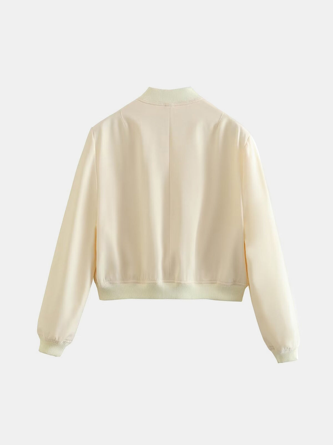 Pocketed Snap Down Baseball Collar Jacket-Angel Casuals