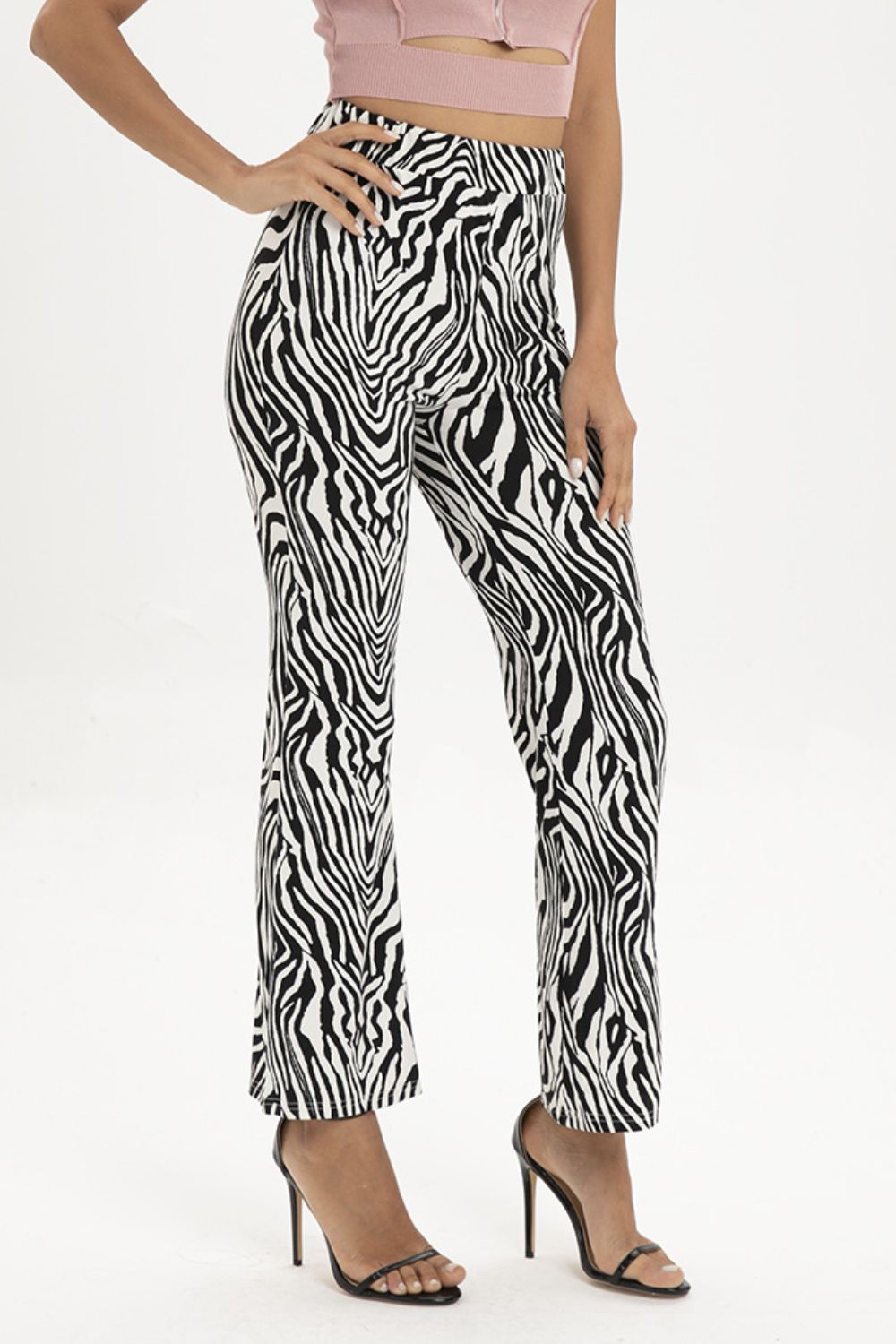 Zebra Print Straight Leg Pants-Angel Casuals