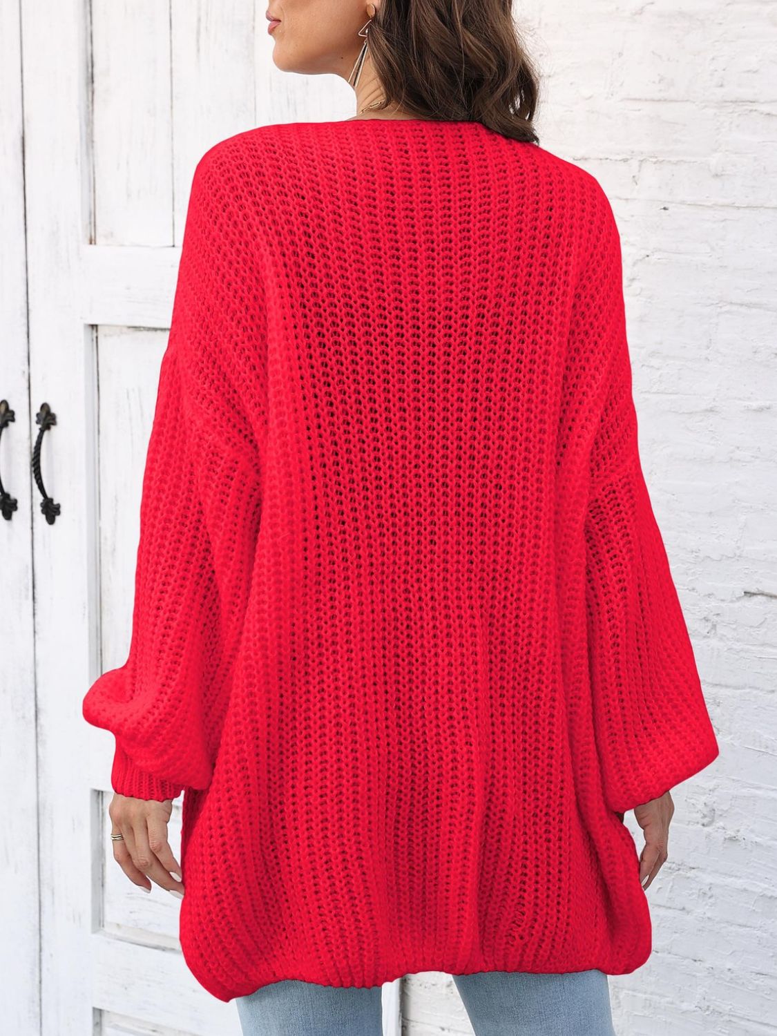 Open Front Long Sleeve Cardigan-Angel Casuals
