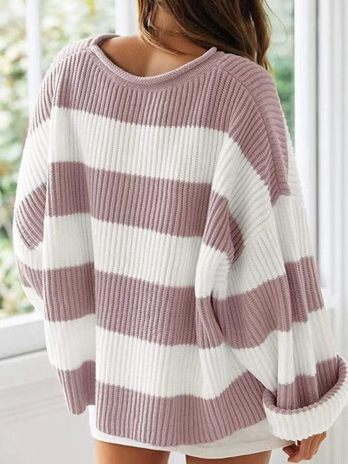 Round Neck Long Sleeve Sweater-Angel Casuals