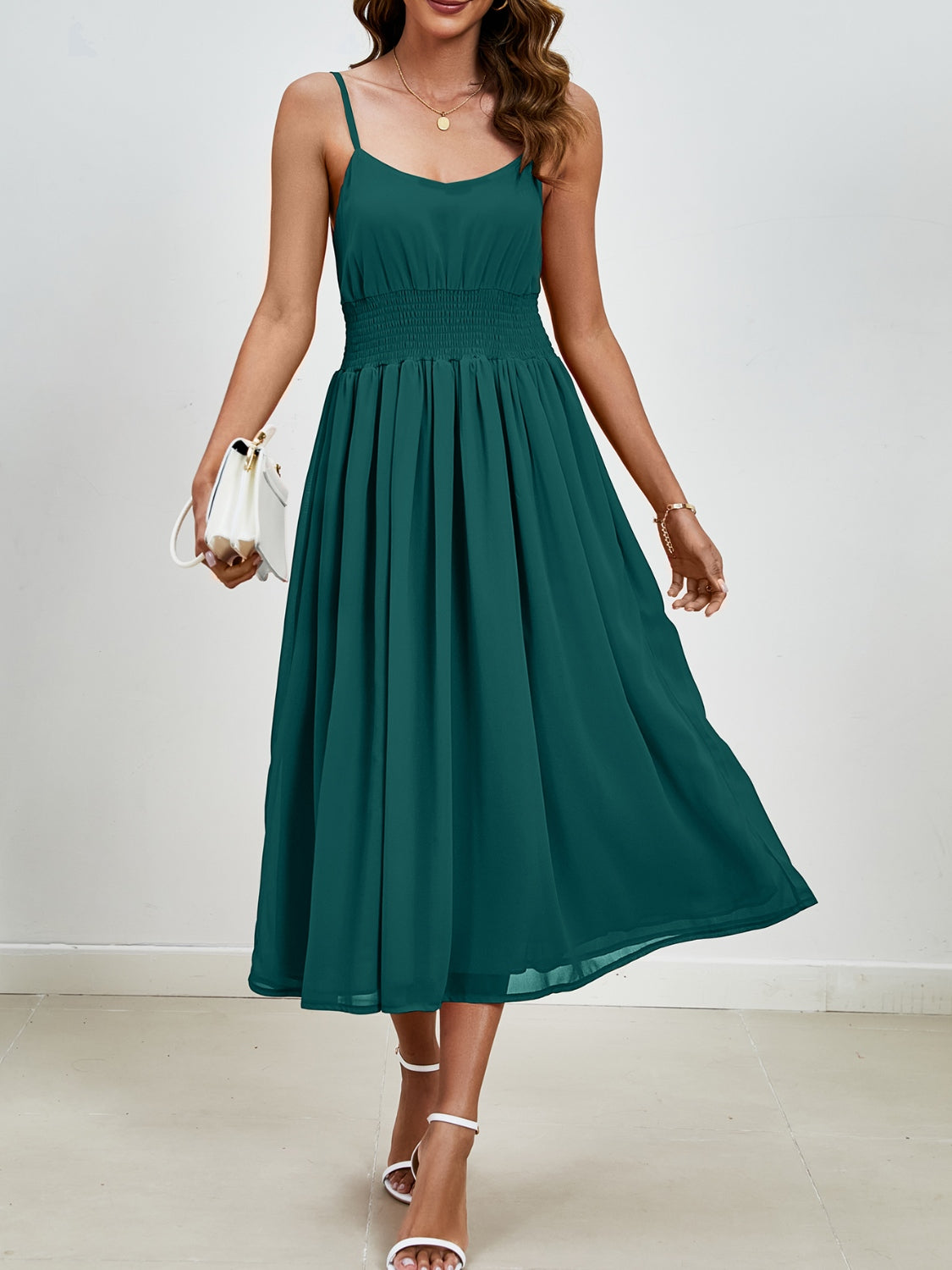 Scoop Neck Midi Cami Dress-Angel Casuals