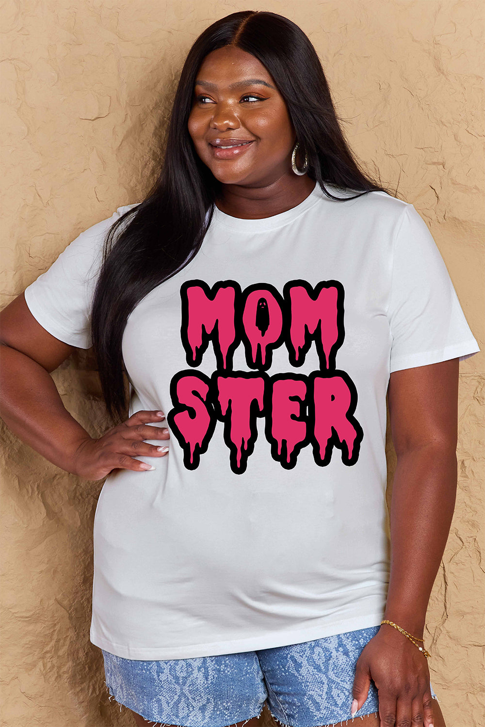 Simply Love Full Size MOM STER Graphic Cotton T-Shirt-Angel Casuals