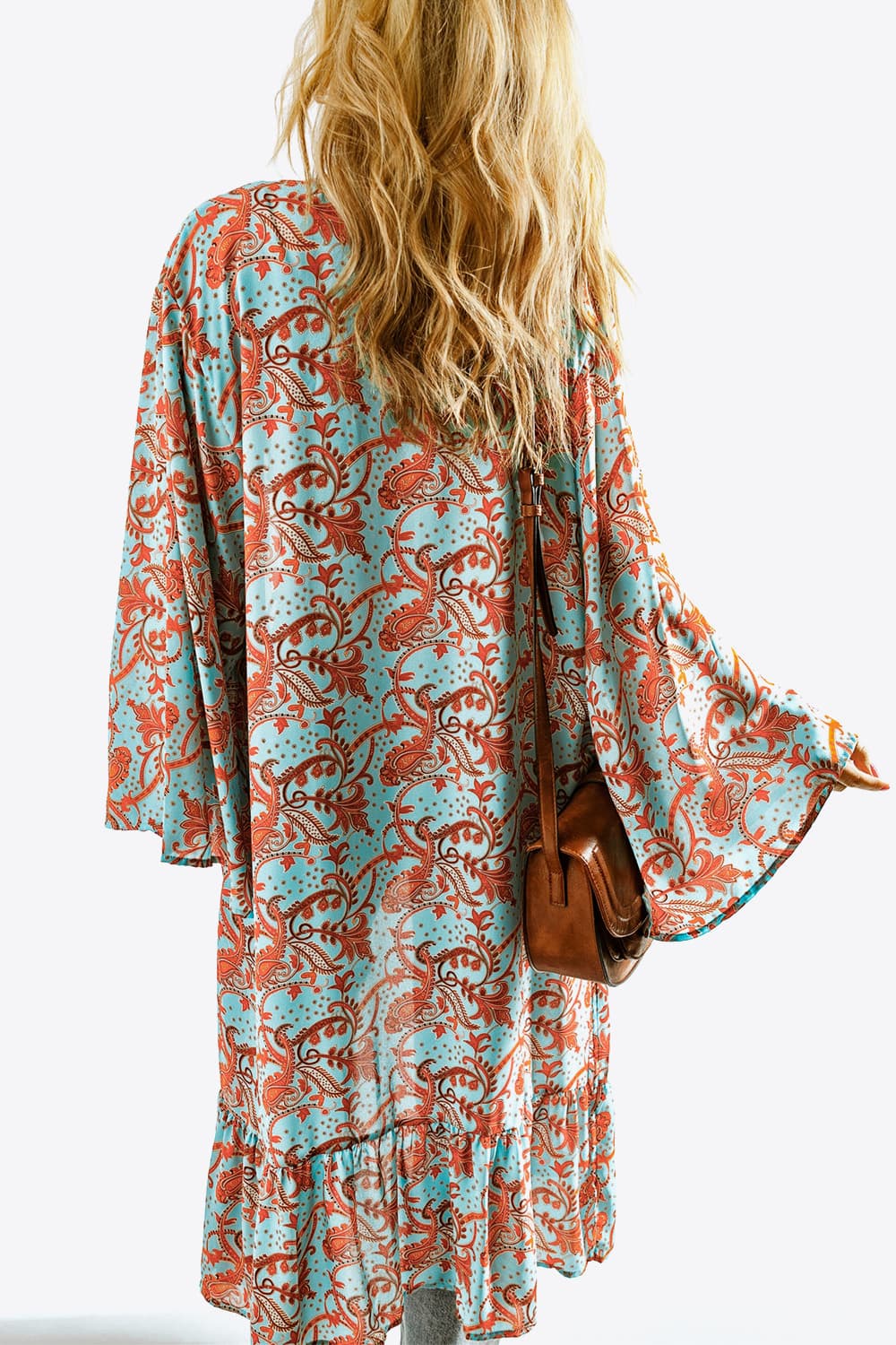 Printed Open Front Duster Cardigan-Angel Casuals