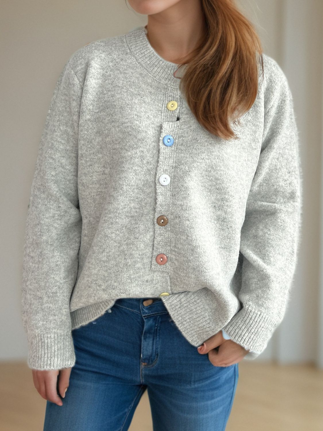 Button Down Long Sleeve Cardigan-Angel Casuals