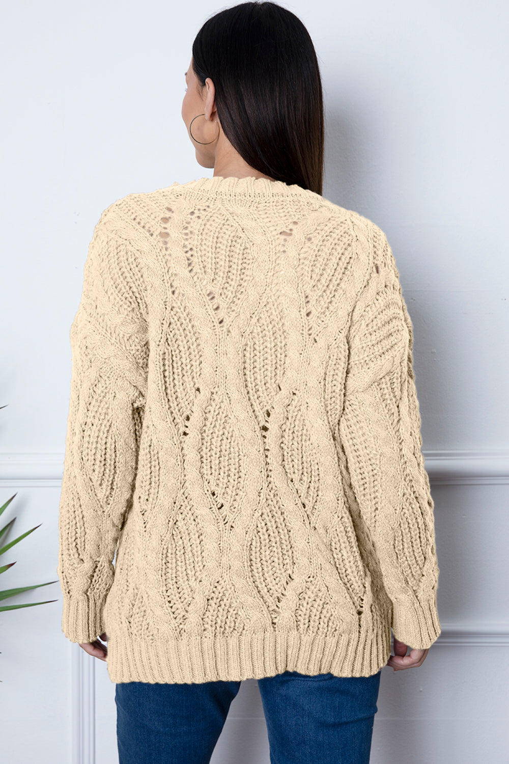 Round Neck Dropped Shoulder Sweater-Angel Casuals