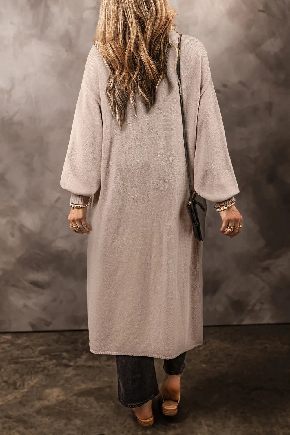 Pocketed Open Front Long Sleeve Cardigan-Angel Casuals