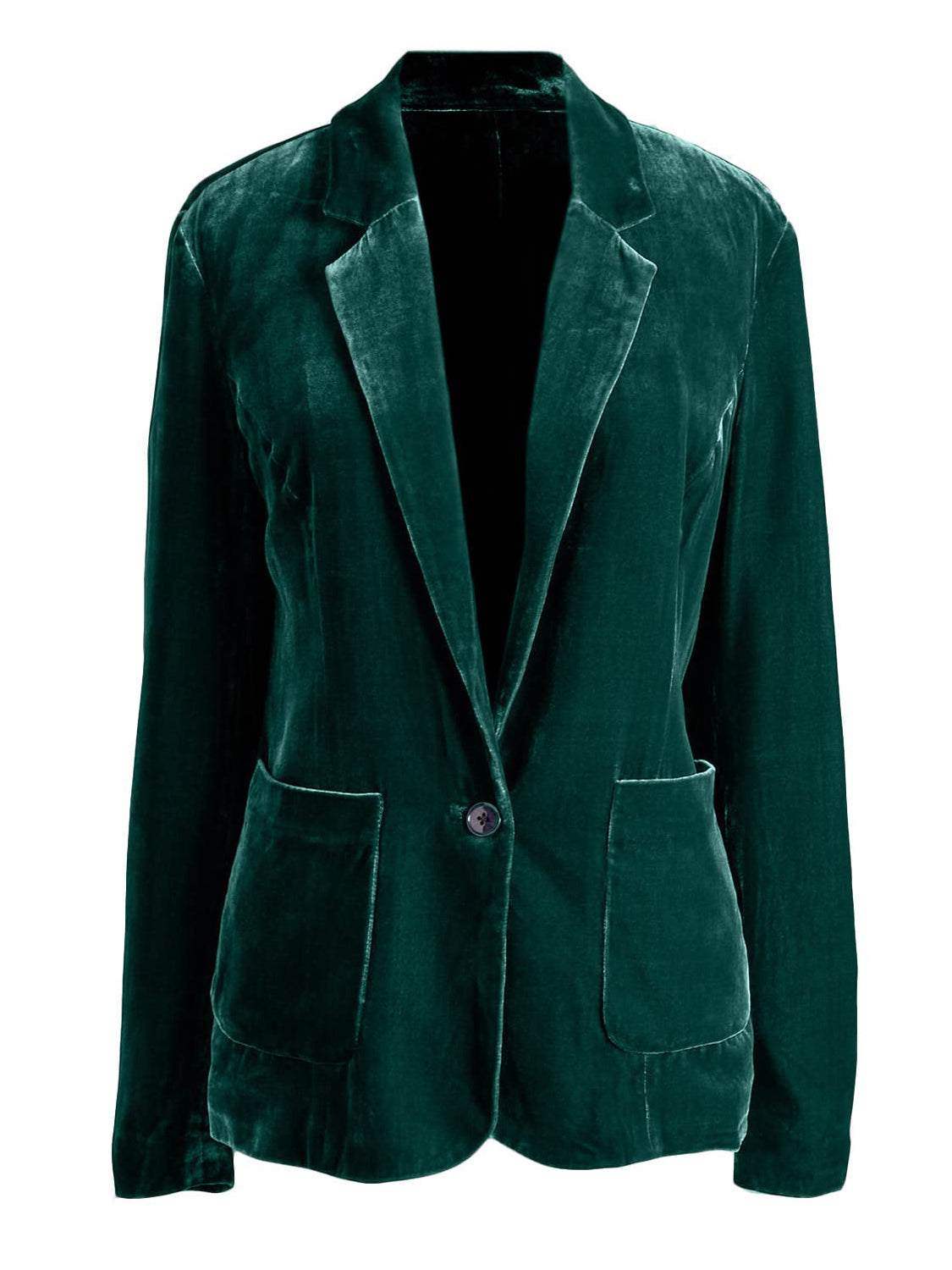 Pocketed Button Up Lapel Collar Blazer-Angel Casuals