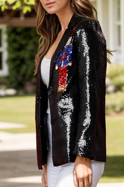 Sequin Nutcracker Long Sleeve Blazer-Angel Casuals