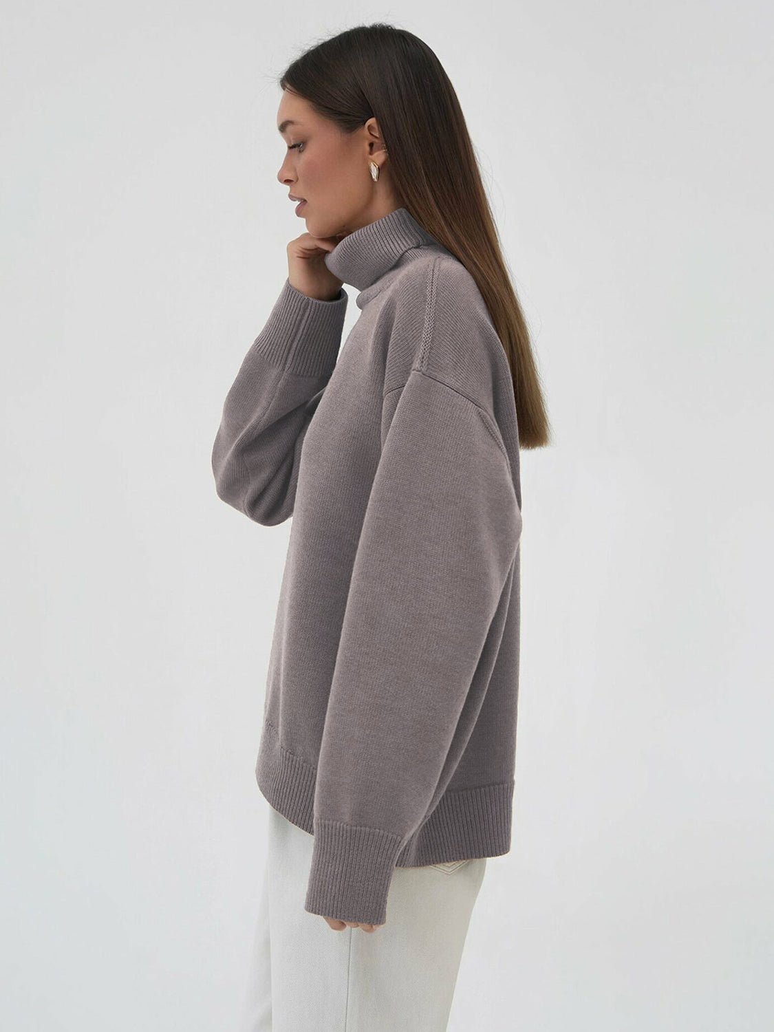 Turtleneck Long Sleeve Sweater-Angel Casuals