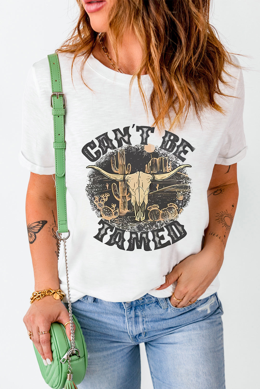 Graphic Round Neck Short Sleeve T-Shirt-Angel Casuals